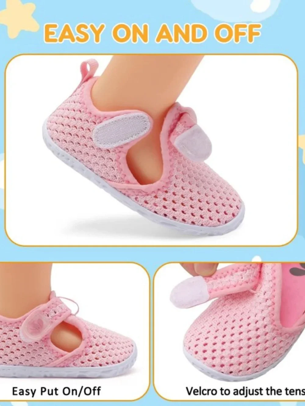 FeetCity Baby Water Shoes Breathable Mesh Running Sneakers (Size 3-6M) NWOT